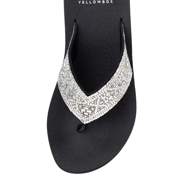 Yellow box Penny Flatform Sandal color clear medium width - Picture 4 of 5